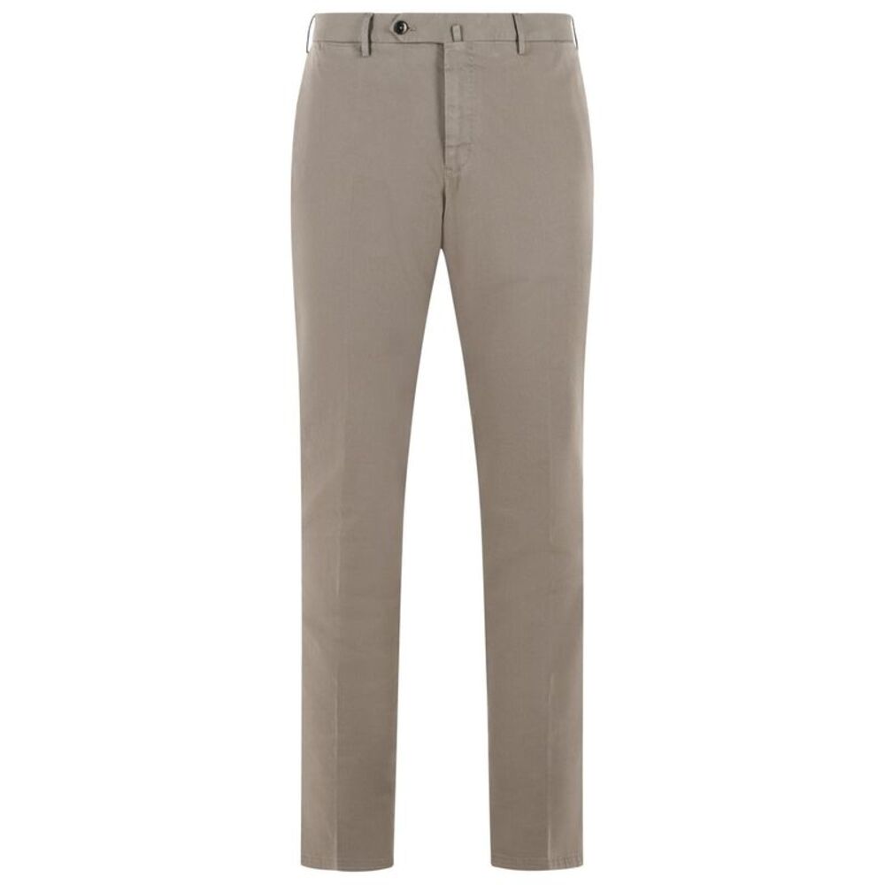 Pt01 'Superslim Fit' Beige Cotton Pants Men